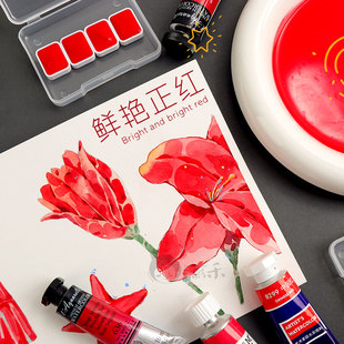 鲁本斯299中国红分装 水彩颜料正红色申内利尔636 史明克大师级MG