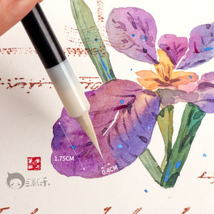 云月笔庄点素小小水彩绘画毛笔勾线毛笔国画工笔画细节勾勒白描边
