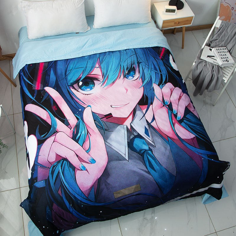 动漫初音纯棉学生宿舍薄被子夏季