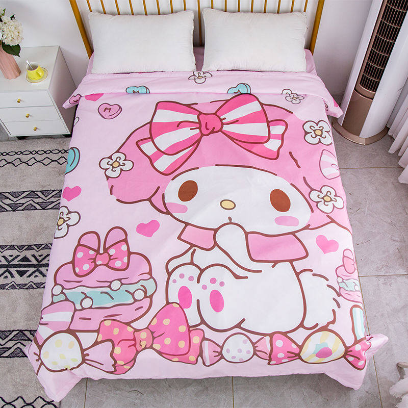 卡通美乐蒂全棉双人空调被可机洗夏季女生学生单人纯棉儿童夏凉被