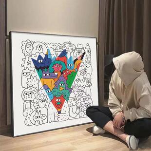 潮流Nina Dzyvulska挂画奶茶店卧室客厅装饰画直播间服装店壁画