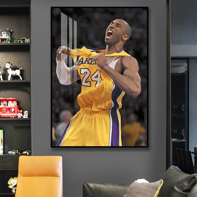 NBA篮球明星挂画客厅科比海报玄关卧室装饰画体育彩票健身房壁画