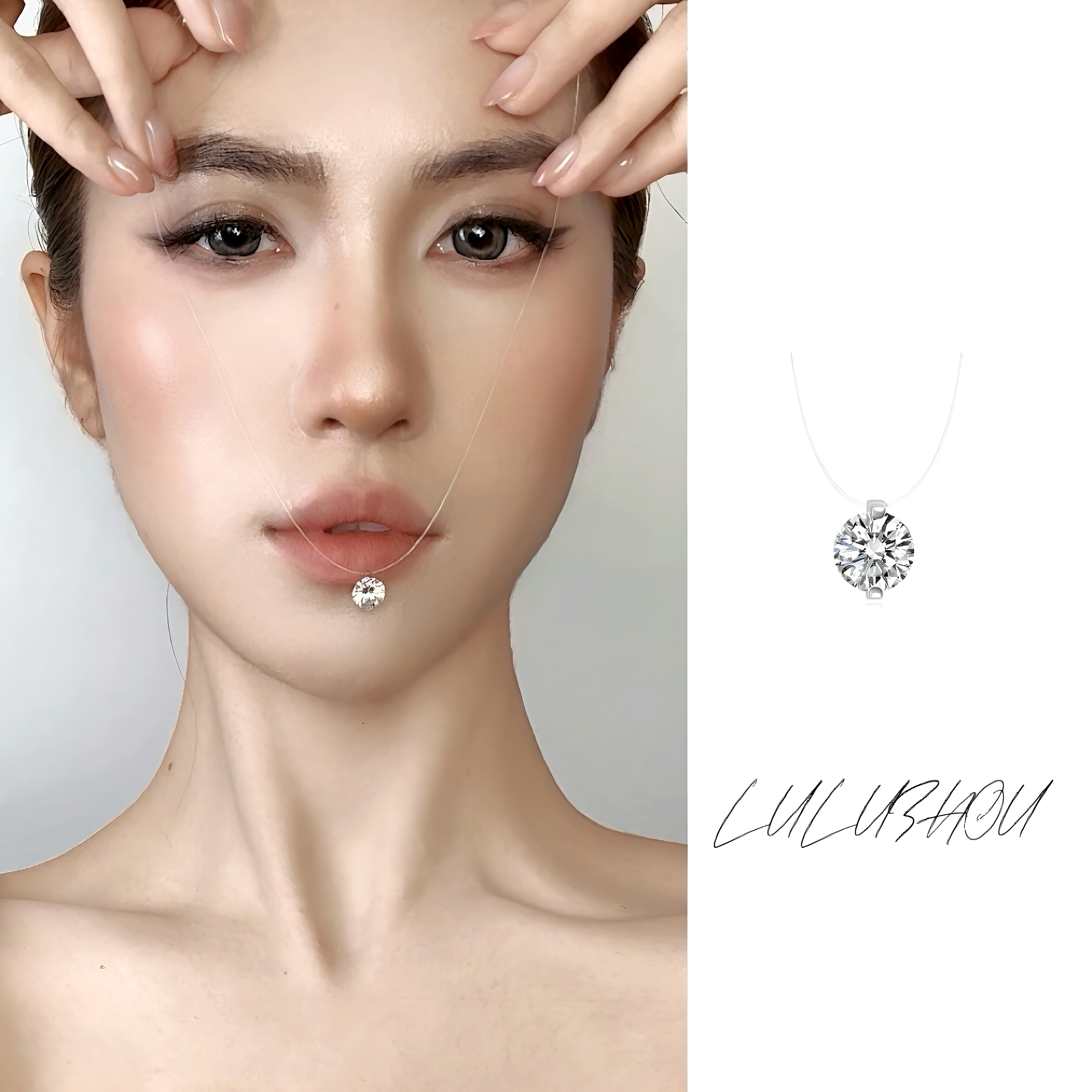 高碳钻-珠宝线单钻项链LEXL240854