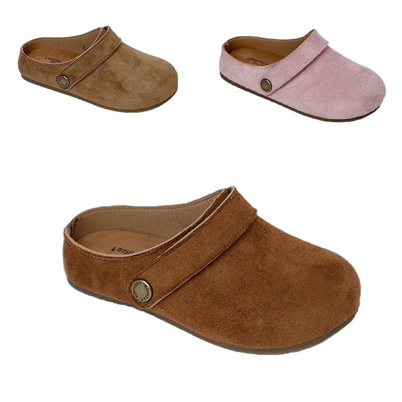 女童勃肯半拖包头2026春秋新款儿童鞋子软底室外简约女孩包头百搭