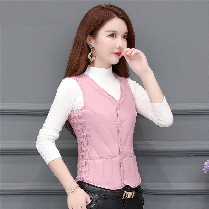秋冬羽绒马甲女内穿贴身背心坎肩短款修身加厚保暖羽绒内胆内搭