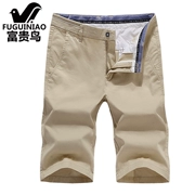 Fugui Bird Quần nam mùa hè Quần mỏng đẹp trai Quần short nam trẻ trung Cotton Thin Style Wild Beach Quần - Quần short