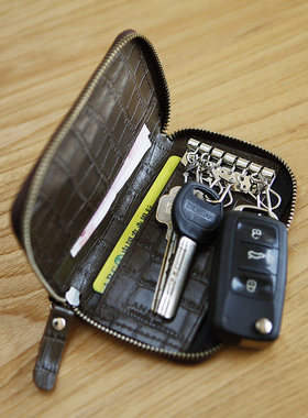男士真皮迷你小汽车锁匙包 多功能女士卡包硬币零钱包Key holder