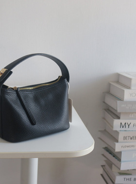 头层软皮手提包新款高级感饭盒包饺子包单肩斜跨小包包women bag