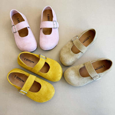 喜番SHOP复古厚底玛丽珍单鞋女夏2025新款黄色增高百搭两穿勃肯鞋