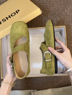 喜番SHOP复古平底浅口单鞋女生2026春夏新款玛丽珍百搭绒面勃肯鞋