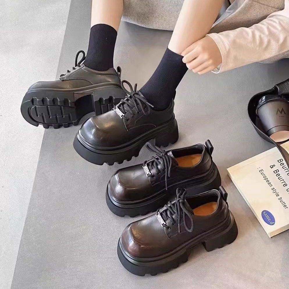 第一佳人女鞋2026新款厚底乐福鞋时尚百搭舒适韩版潮鞋增高一脚蹬