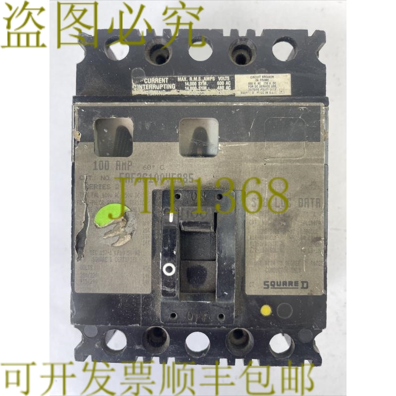 原装供应SQUARE D FAF36100V5885 断路器 100AMP 600VAC 250VDC 3