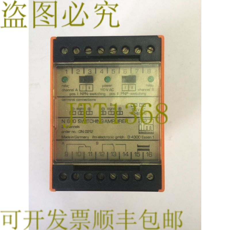 原装供应IFM EFECTOR DN0212 N600 开关放大器 110VAC 40-60HZ
