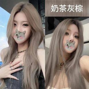 奶茶灰棕色染发剂泡泡沫植物正品牌天然无刺激纯自己在家染发膏女