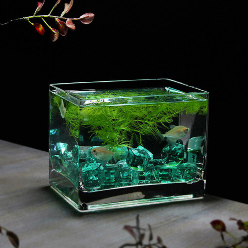 玻璃高透亮加厚办公桌面一体缸