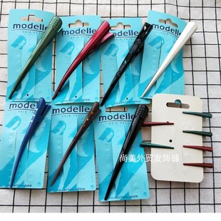 女士发夹尖嘴夹牛角夹鹤嘴夹电镀彩色盘头发夹欧美外贸单头饰饰品