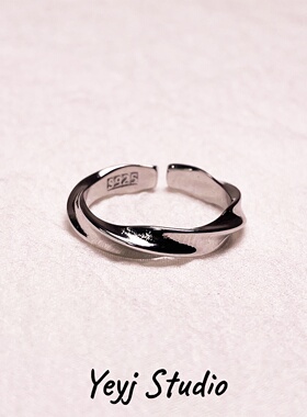小众不规则莫比乌斯环戒指男女生简约潮流嘻哈高级设计感开口指环