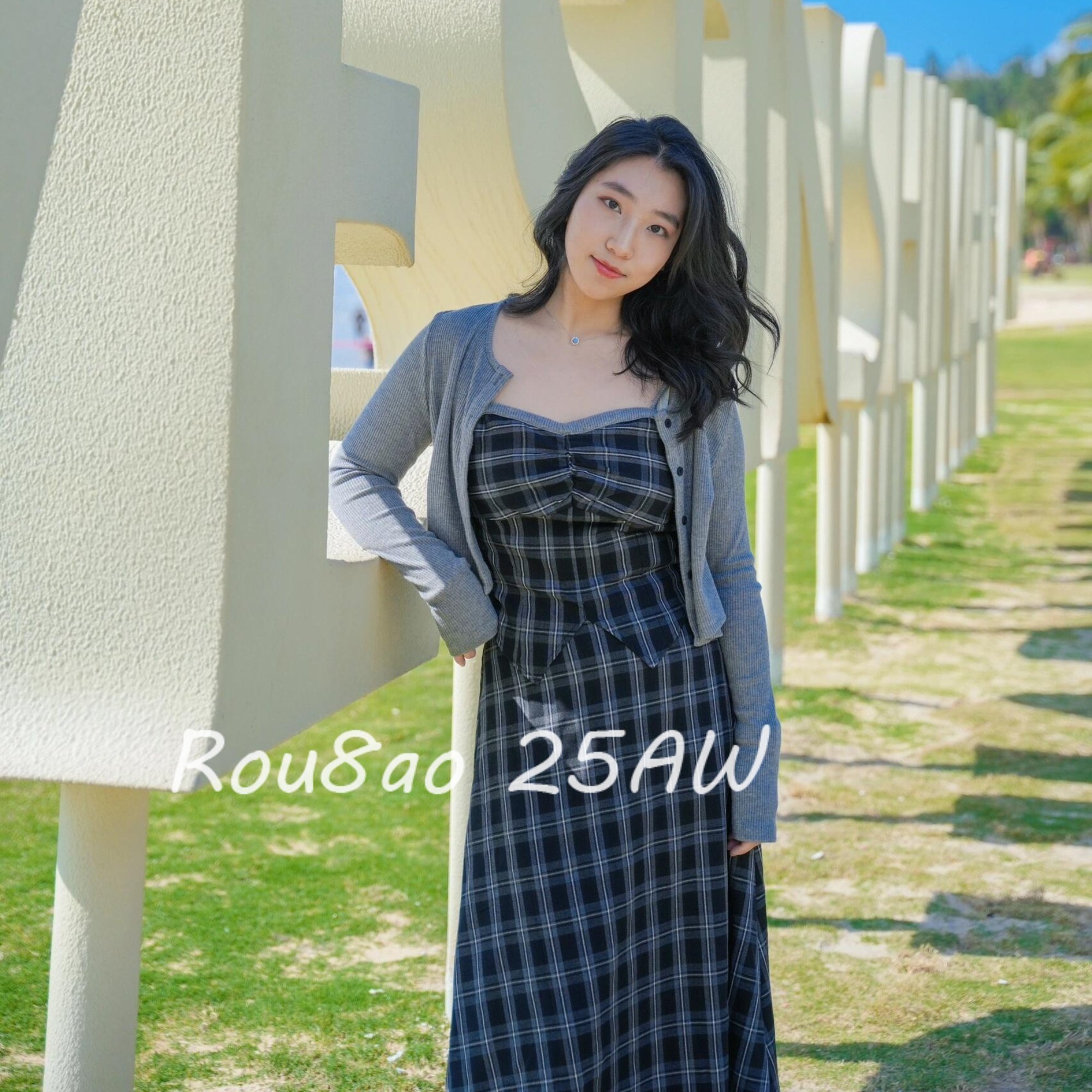 Rou8ao微胖大码女装法式复古格纹吊带背心上衣高腰显瘦半身裙套装,女装/女士精品,大码套装,淘宝优惠券,粉丝福利购,淘宝优惠卷