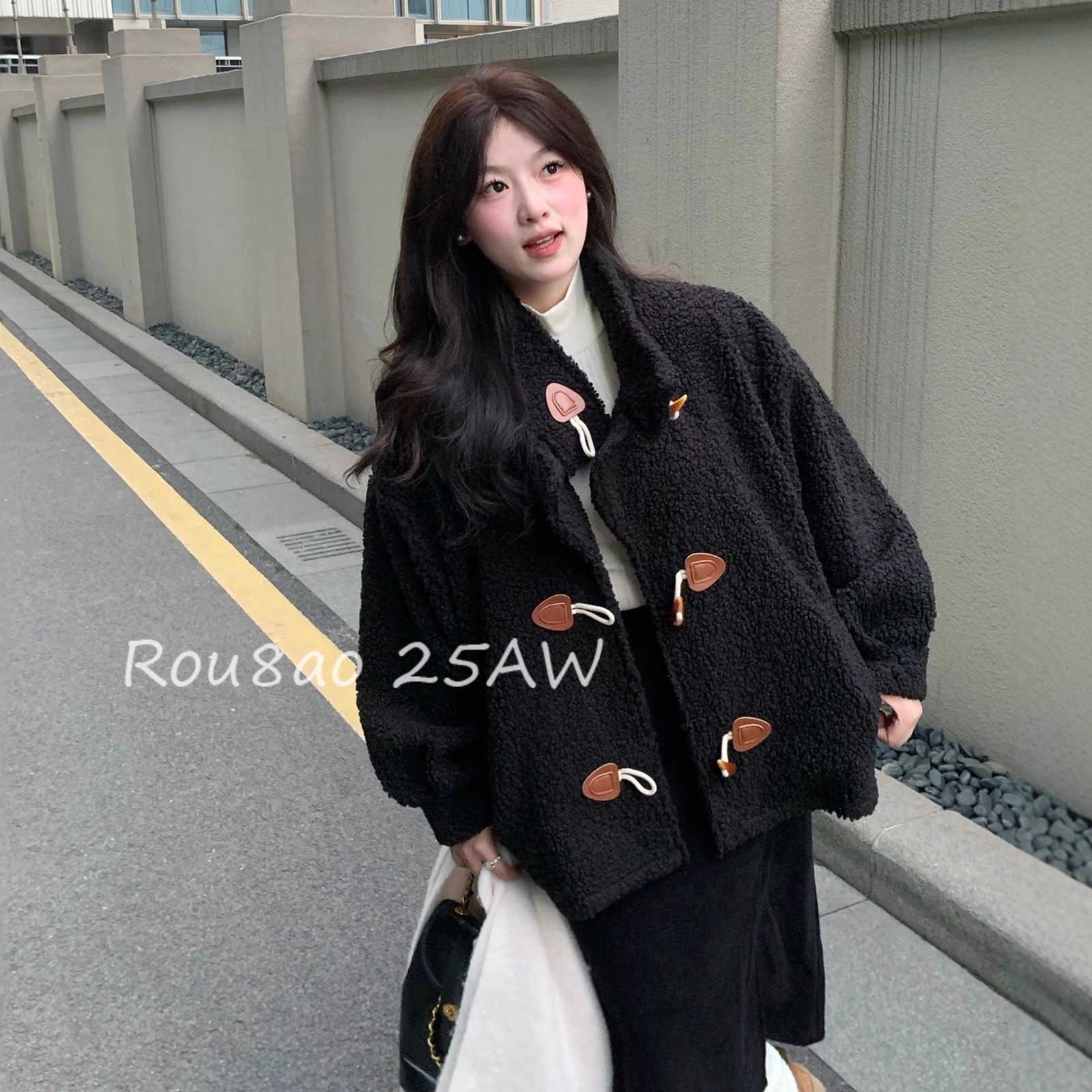 大码慵懒风羊羔绒外套女秋冬百搭