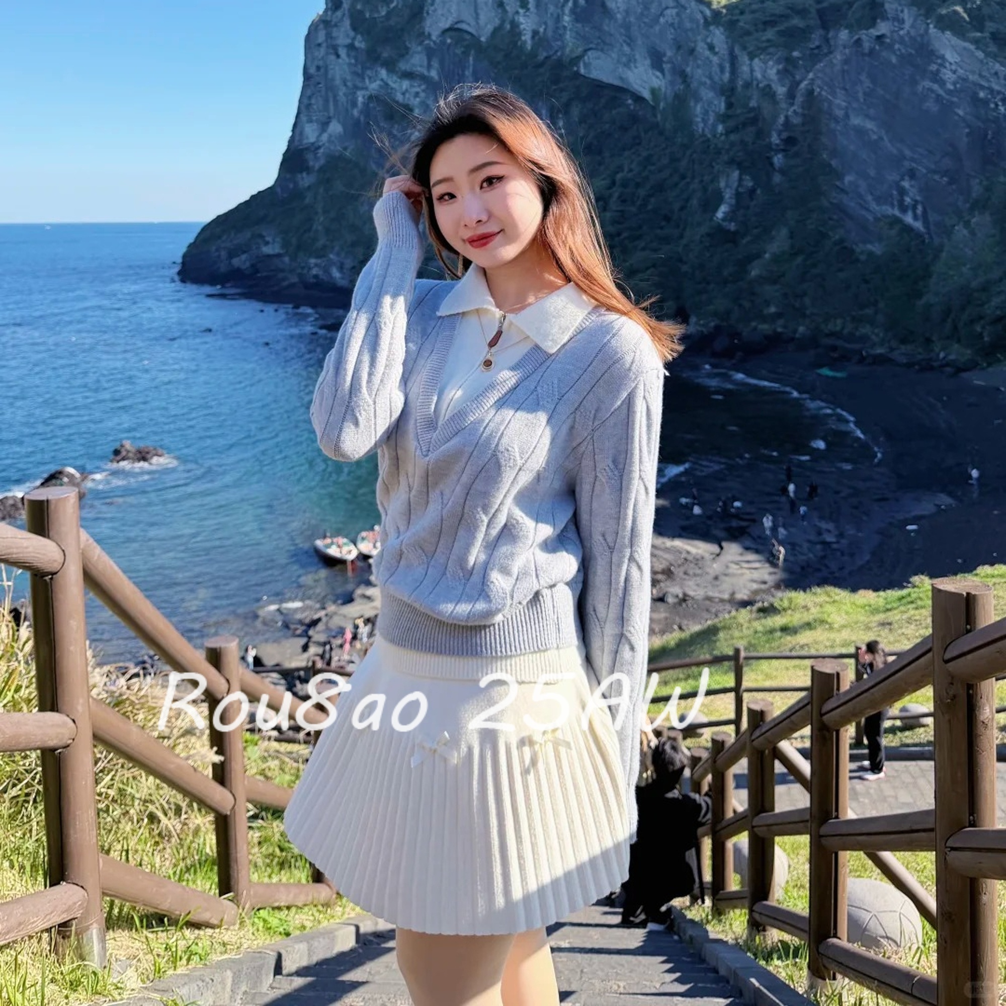 微胖大码女装秋冬季蝴蝶结短裙