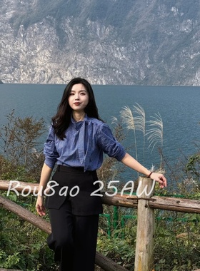 Rou8ao微胖大码女装韩系格子衬衫屁帘假两件阔腿裤显瘦两件套装女