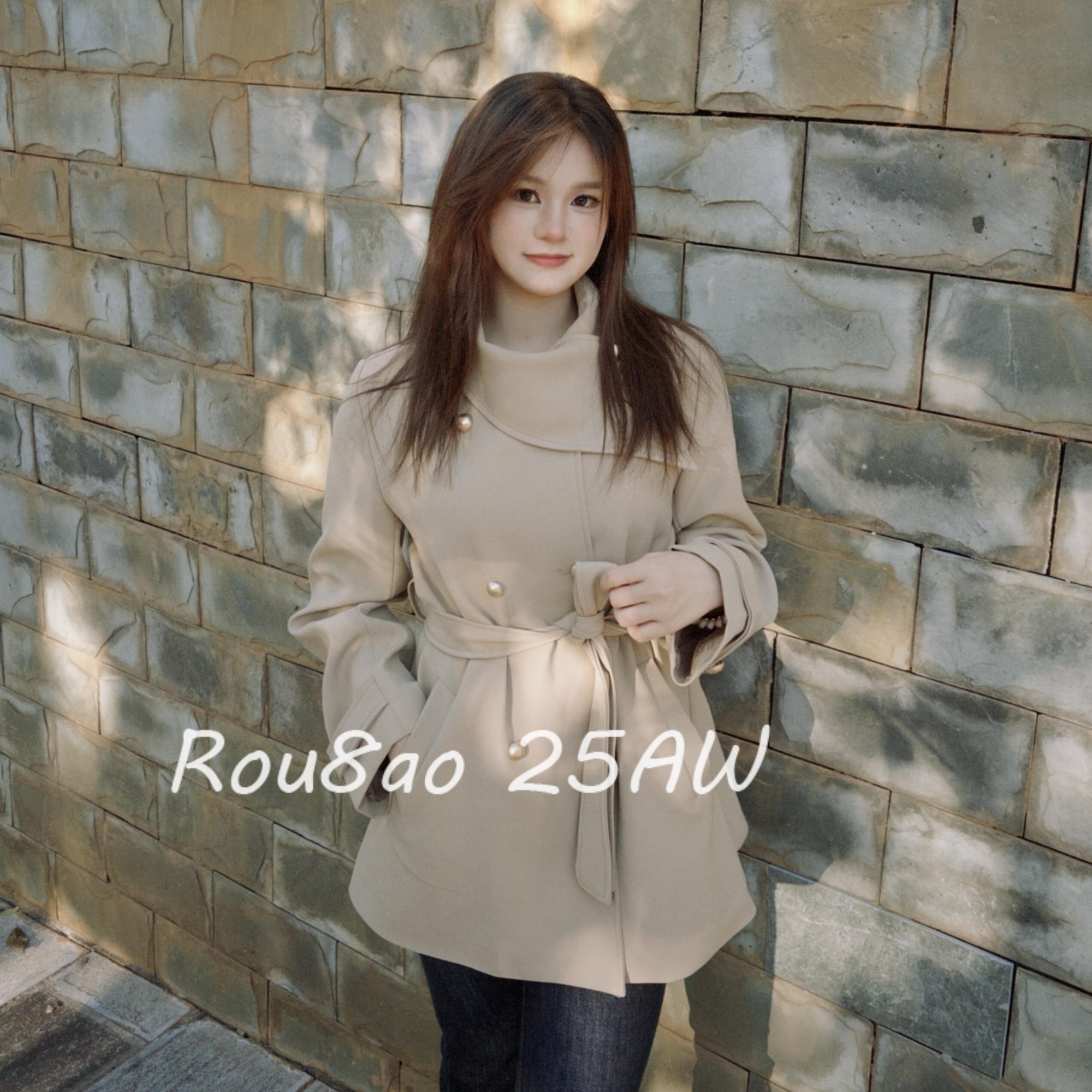 Rou8ao微胖大码女装小香风韩版时尚洋气显瘦围脖设计风衣外套大衣,女装/女士精品,大码呢大衣,淘宝优惠券,粉丝福利购,淘宝优惠卷