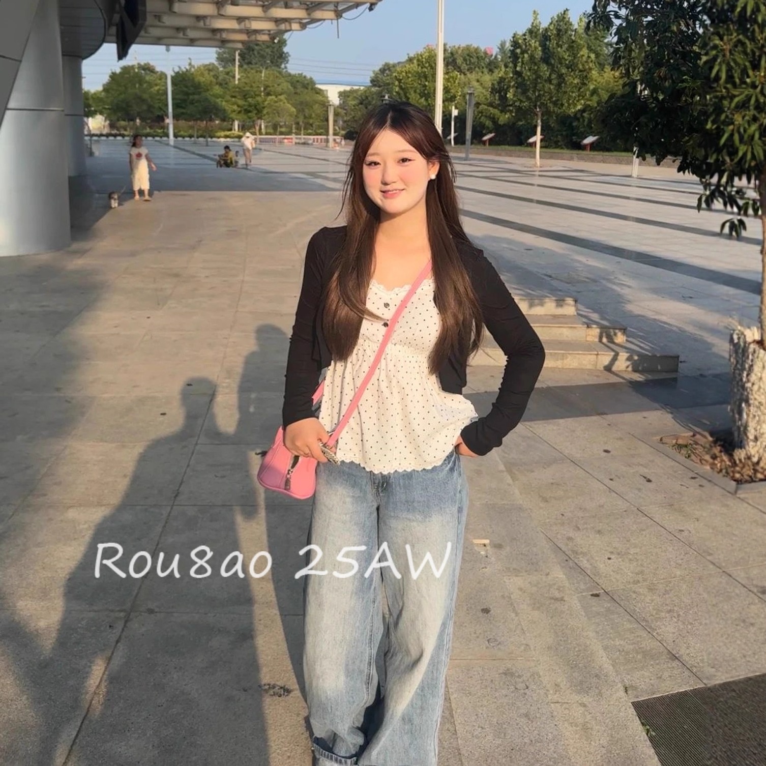 Rou8ao韩系复古设计感假两件上衣