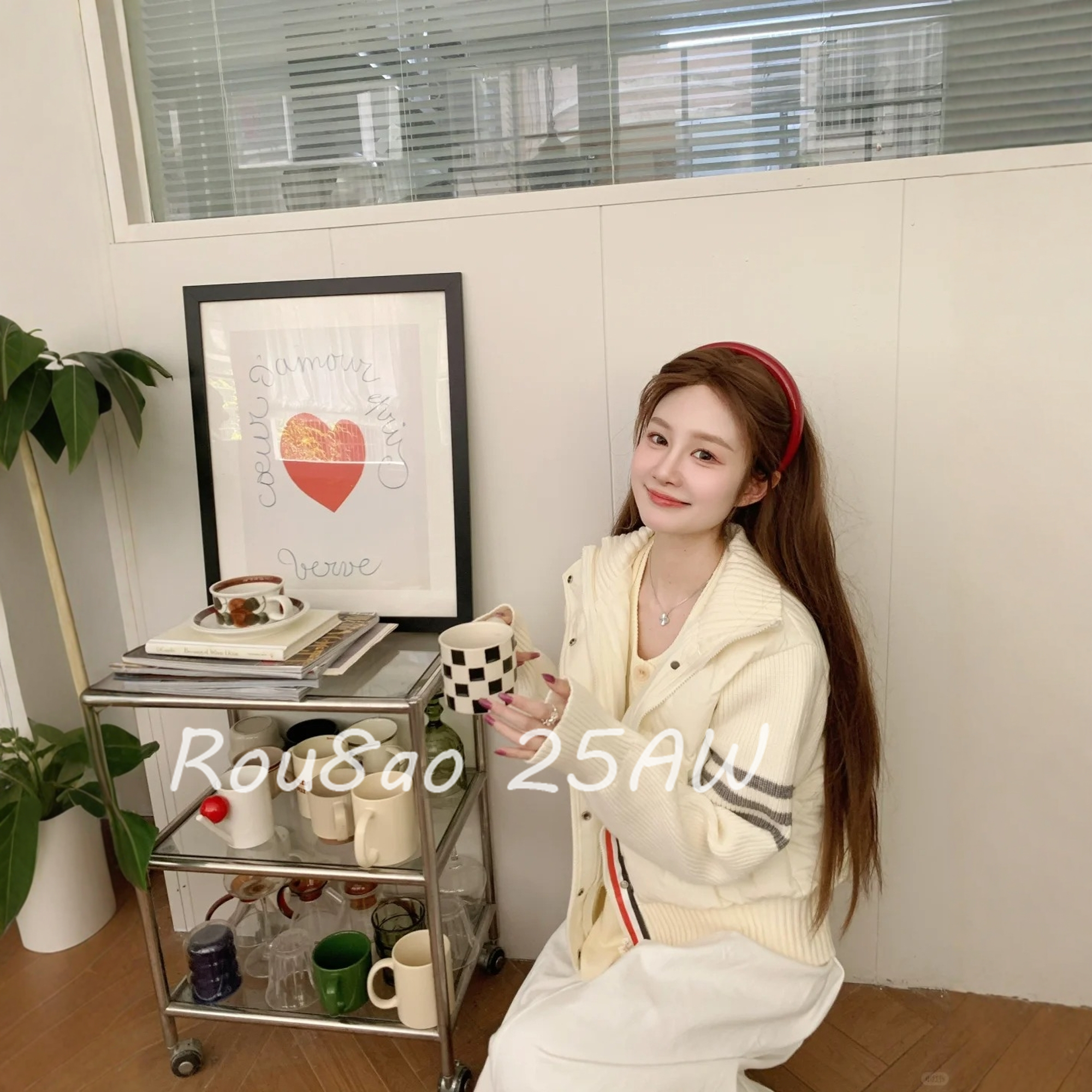 Rou8ao微胖大码女装韩系立领单排扣棉服女冬季通勤显瘦棉袄外套