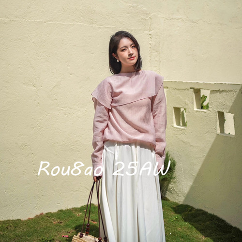 大码法式温柔风不规则显瘦衬衫