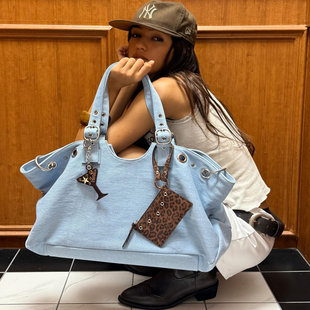 高级感y2k甜酷辣妹机车包韩版 大容量通勤托特包百搭旅游单肩包女