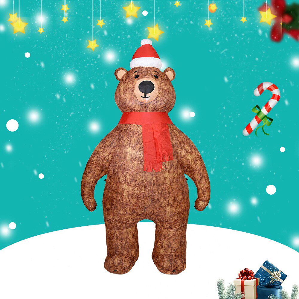 爆款充气用品圣诞气模2.1米圣诞熊气模庭院布置道具装饰圣诞节