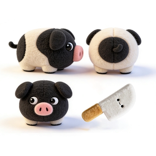 逐玉同款 猪猪摆件毛绒小猪挂件两头乌猪道具刀可爱毛绒公仔钥匙扣