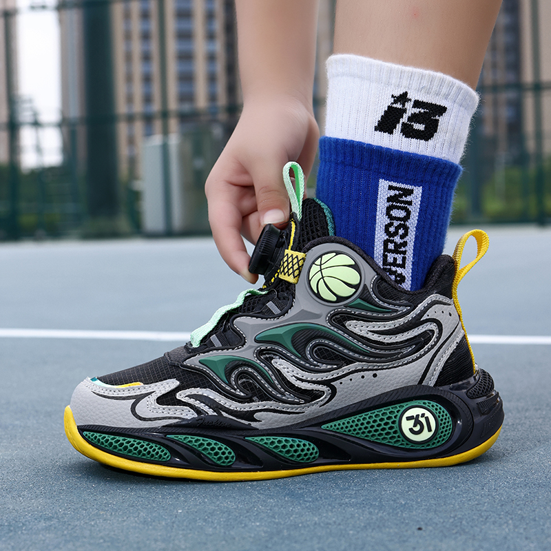 剑桥儿童鞋秋冬皮面新款防水运动鞋中大童透气跑步防臭双网篮球鞋