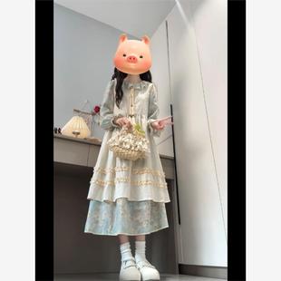 两件套 开春气质长裙穿搭一整套装 碎花连衣裙小个子年春季 新款 罩衫