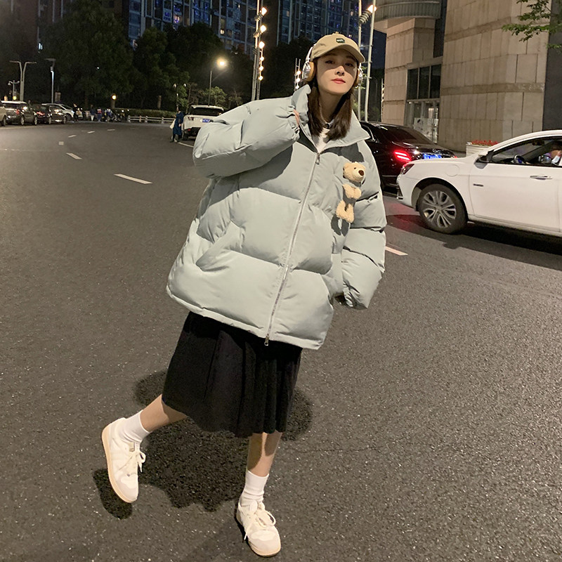 网红小熊玩偶情侣棉衣男女面包服潮流加厚棉服MY2026,男装棉衣,星座507