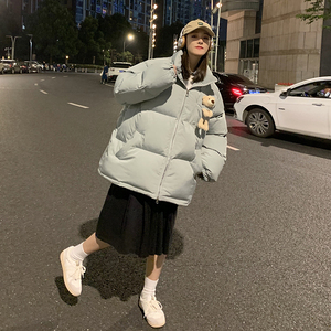 网红小熊玩偶情侣棉衣男女面包服潮流加厚棉服MY2026图片