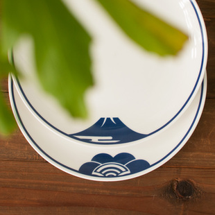 陶瓷盘子菜盘餐具碟子平盘日式海波纹家用牛扒盘子圆形意境料理盘