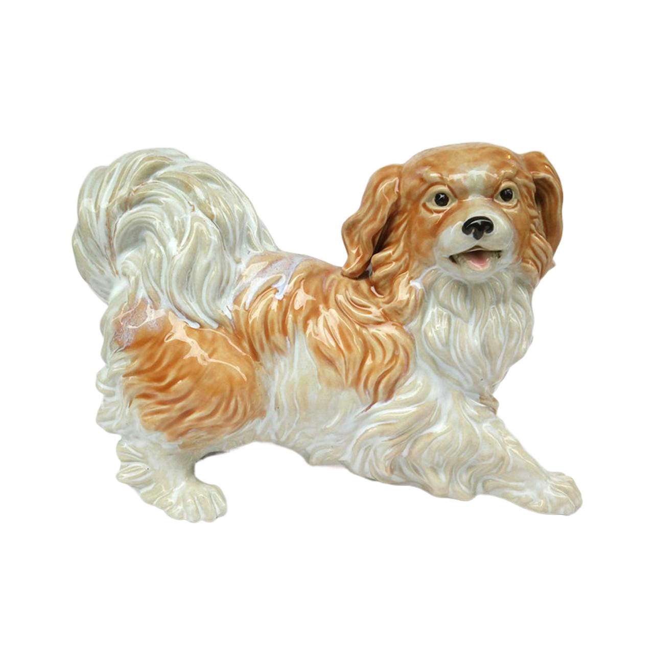 陶瓷公仔工艺品家居霍兰印章动物客厅房间装饰摆件生肖狗贵宾犬