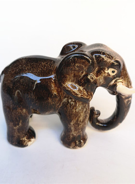 顺丰包邮石湾陶瓷年代公仔动物客厅日常送礼家居装饰摆件桌面花象