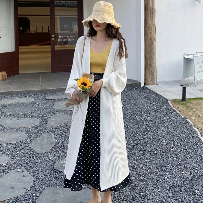 学生大码女装胖mm夏季韩版宽松慵懒风中长款薄款针织防晒开衫外套