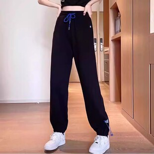 女大童裤子初中生春秋束脚运动裤高腰显瘦12-15岁少女孩宽松卫裤