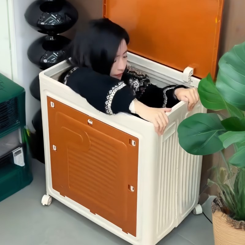 衣服翻盖收纳箱大容量可折叠盒衣物整理被子储物柜超大家用带滑轮