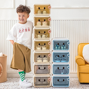 儿童家用简易透明鞋 柜学生 盒宝宝鞋 子收纳神器加厚防尘省空间鞋