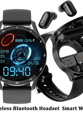 2 in 1 Smartwatch With Earbuds Heart Rate Blood Pressure手表