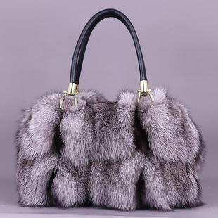 秋冬狐狸毛包女皮草包流行大容量手提包韩系单肩皮毛一体斜挎毛包