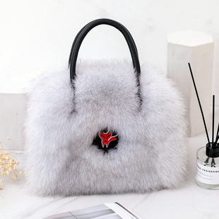 2024秋冬新款 狐狸整皮包毛毛包包女包皮草包单肩包斜挎手提包女包