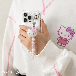 正版代购三丽鸥联名HelloKitty手机挂绳珍珠可爱钥匙链挂件包挂饰