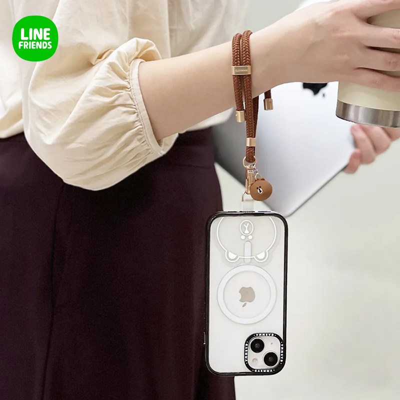 Line Friends布朗熊手机斜挎挂绳手机防丢绳背带高端手机链挂饰链