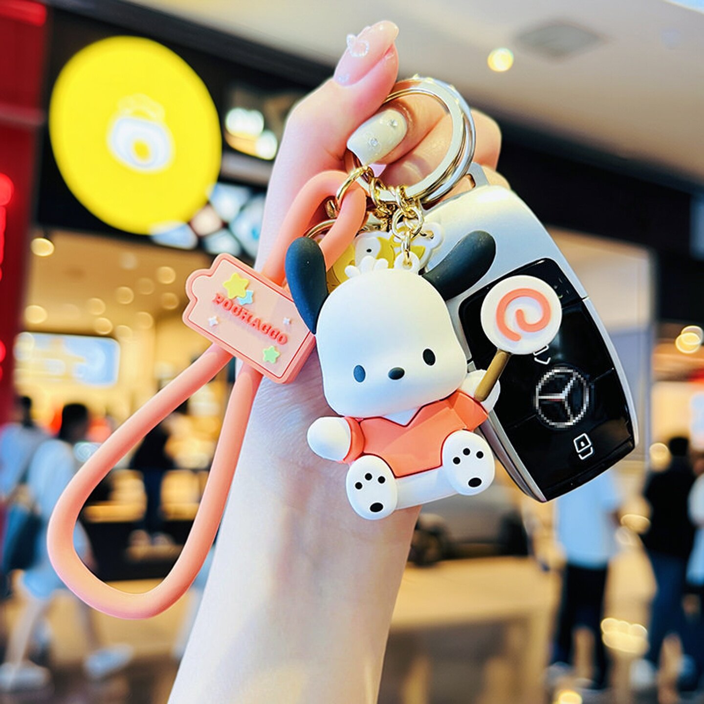 三丽鸥正版帕恰狗汽车钥匙扣可爱公仔背包挂件精致挂饰小礼品批发