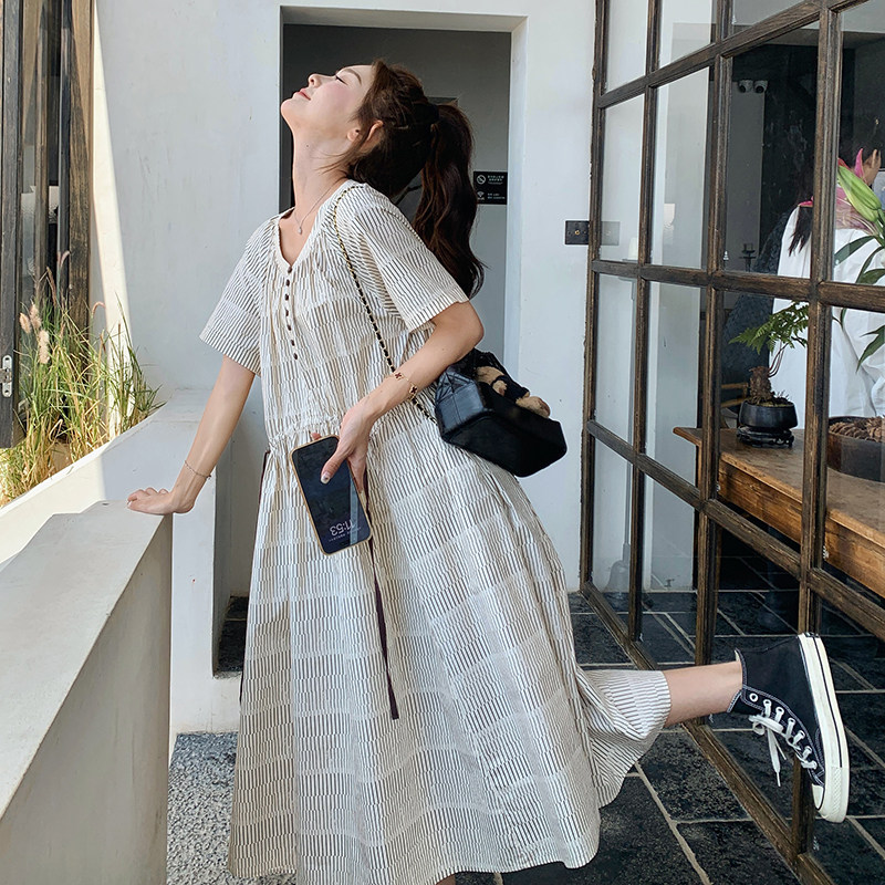 大货数据好不规则条纹连衣裙S9939P120K188,女装连衣裙,沁古纱衣